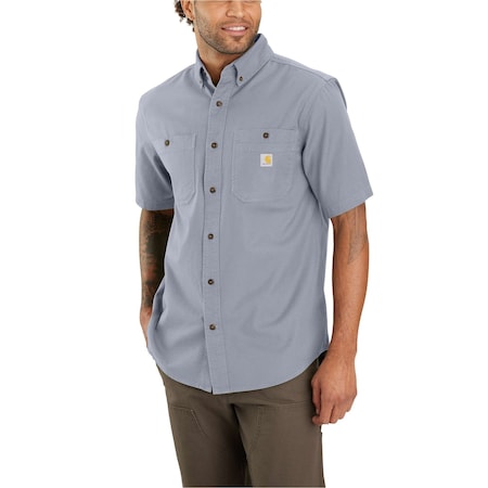 Carhartt Canvas Short Sleeve Shirt, 98% Cotton/2% Spandex, Seacliff, XL 103555-GC0XLREG